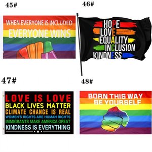 Rainbow Flag Banners 3x5FT 90x150cm Polyester Banners Colorful LGBT Prada Decoration Banners